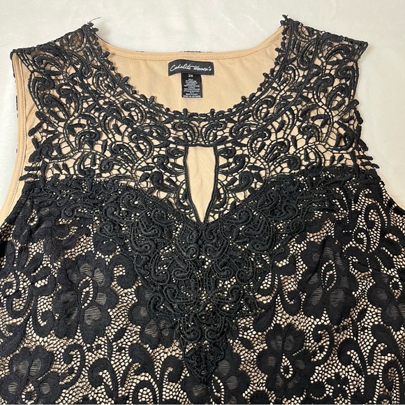 Candalite Women's black lace strapless dress Size 2X - Picture 2 of 8